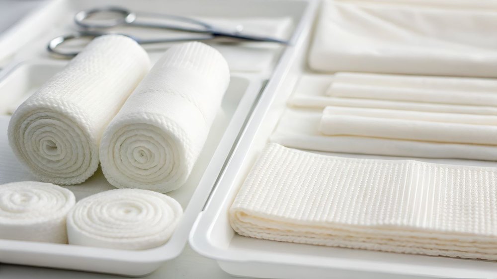 Gauze and care items symbol for Post-Surgery Care Instructions from Dr. Bonaparte, Ottawa